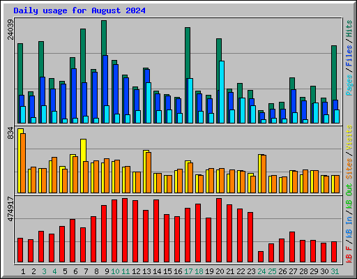 Daily usage for August 2024